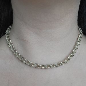 Chunky woven sterling silver chain